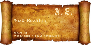 Mező Rozália névjegykártya